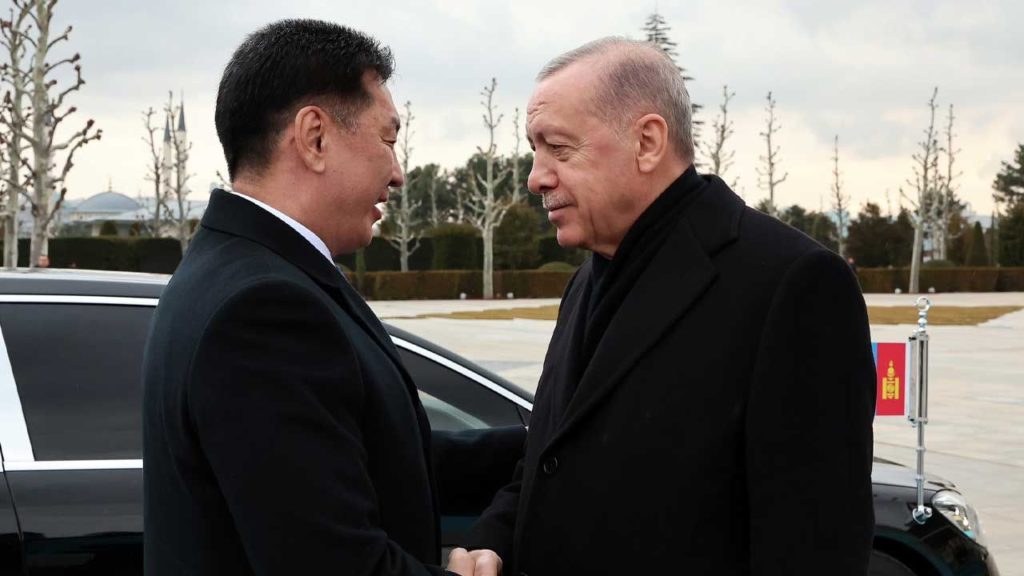 Cumhurbaşkanı Erdoğan, Moğolistan Lideri Ukhnaayı Resmi Törenle Karşıladı