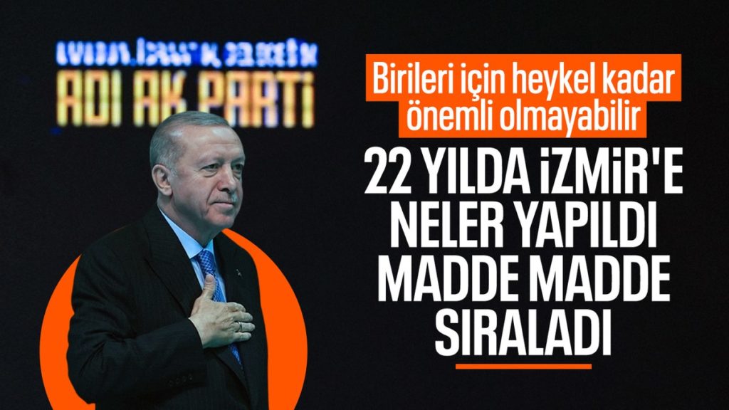 Cumhurbaşkanı Erdoğan, son 22 yılda İzmir’e yapılanları tek tek anlattı