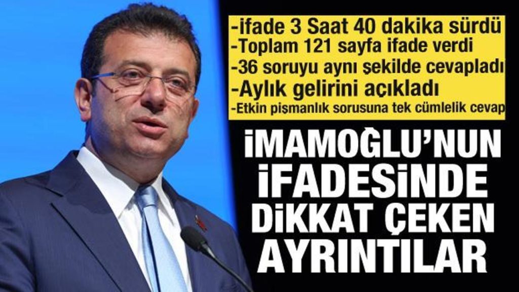 İmamoğlu’nun Yolsuzluk Soruşturmasındaki İfadesi:’Tüm İsnatları Şiddetle Reddediyorum’