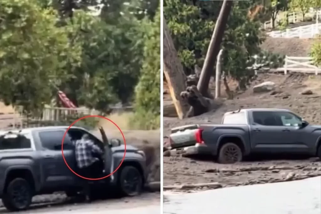 ABD’de Sel ve Toprak Kayması: Bir Kişi Aracını Kurtarmaya Çalıştı, Sulara Kapıldı