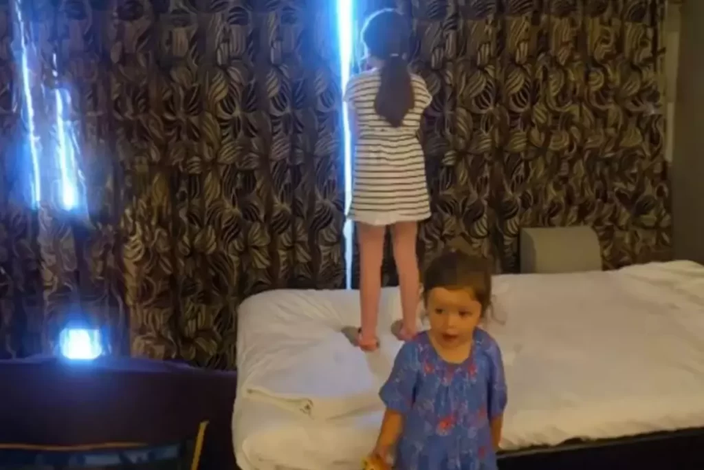 İngiltere’de otelde ilginç anlar kameralara yansıdı