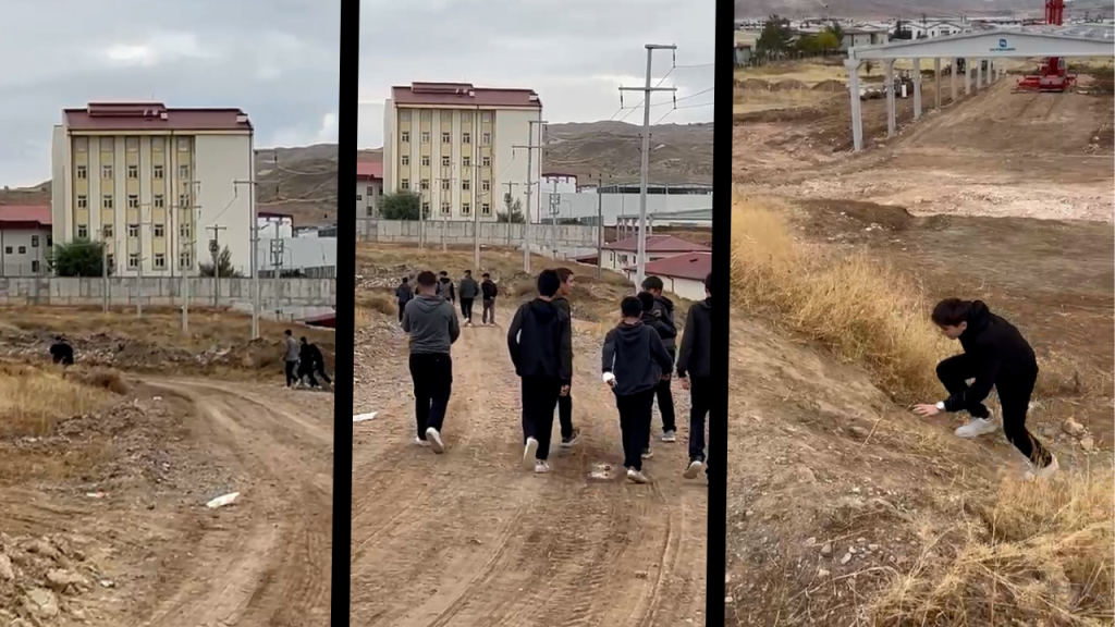 Sivas’taki okul yolu yağmurda çamura bürüldü, öğrenciler zor anlar yaşıyor