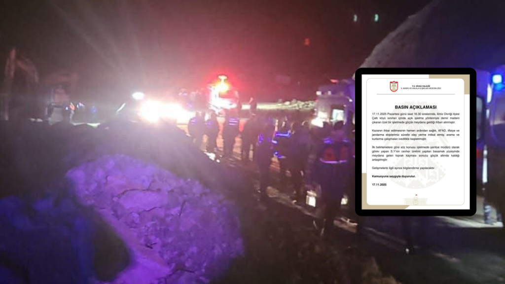 Divriği’ndeki Maden Ocağında Göçük: 1 İşçi Mağdur