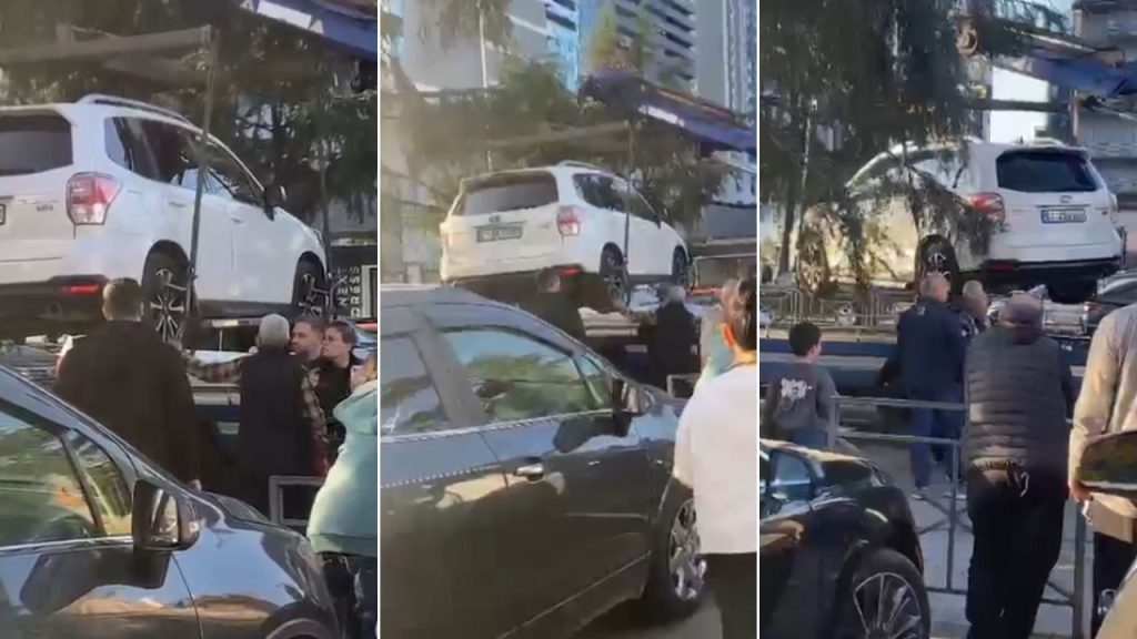 Gürcü plakalı araçlar çekildi, yanındaki araçlar dikkat çekti