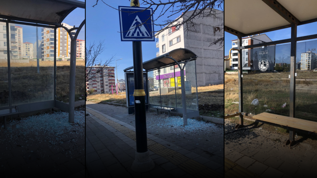Sivas’ta Halk Otobüsü Duraklarına Saldırılar Artıyor