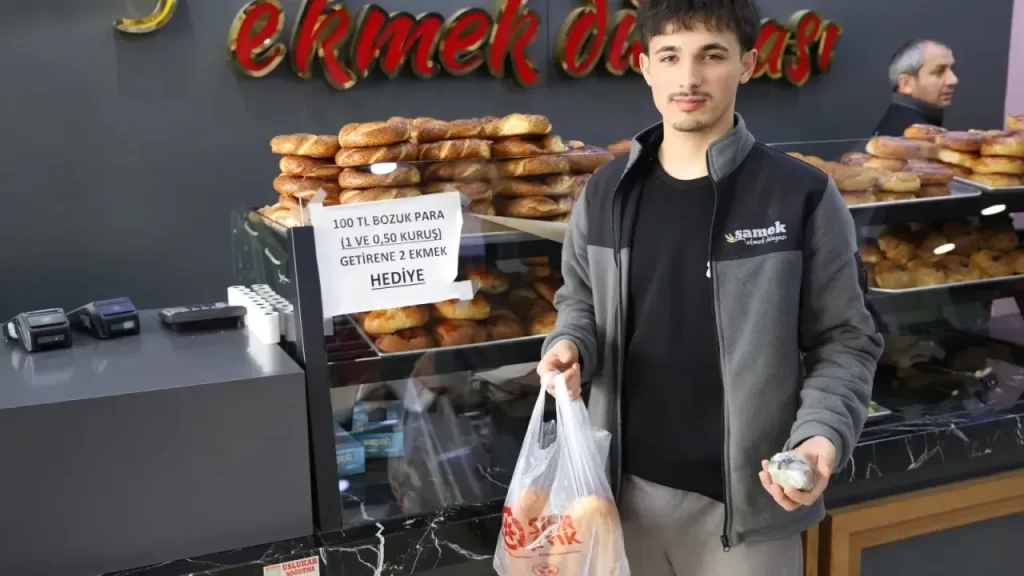 Sivas’taki fırın bozuk para sıkıntısına çözüm buldu