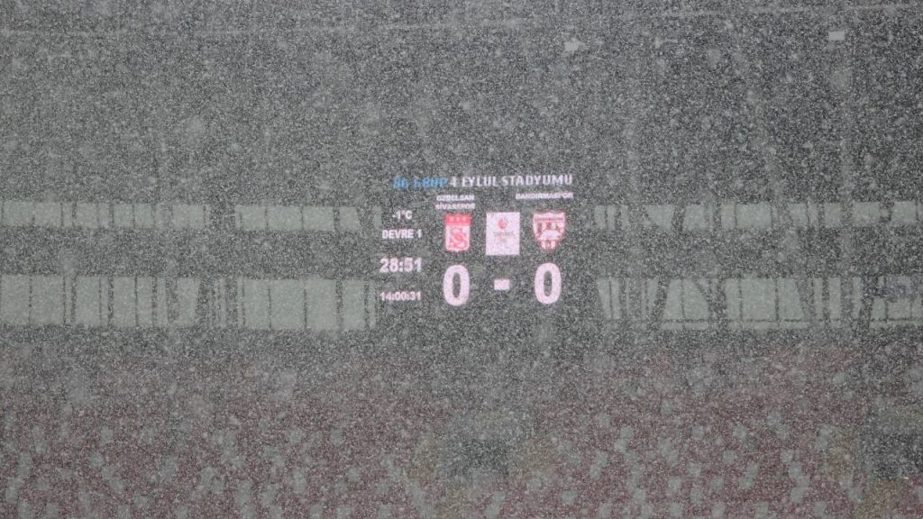 Sivas’taki Kar Yağışı ve Zorlu Hava Şartları Futbolu Etkiledi