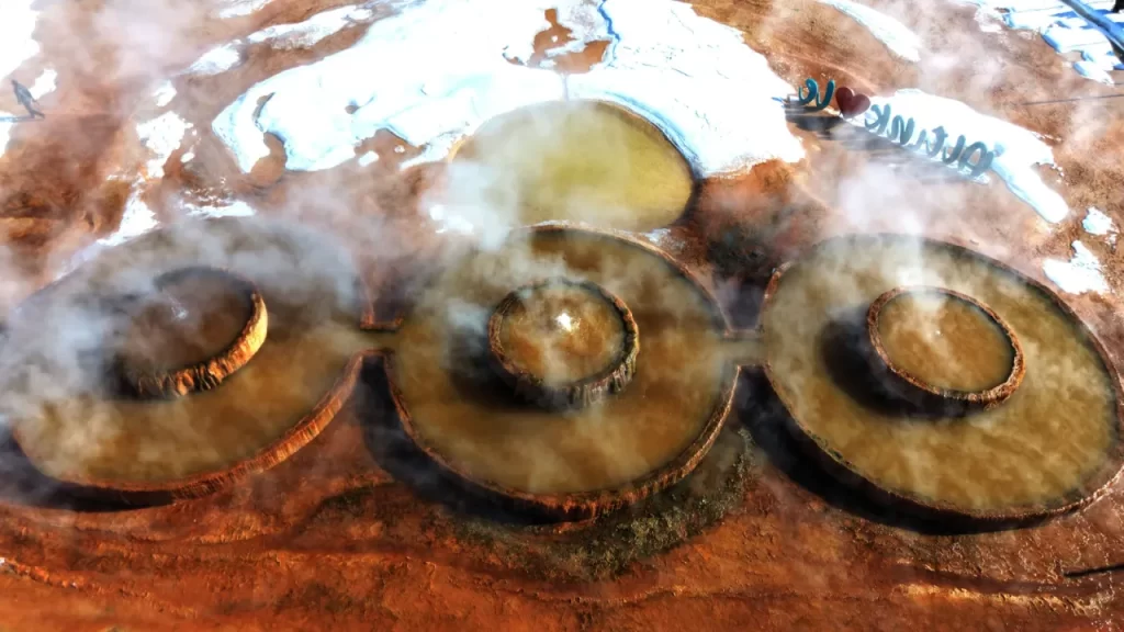 Altınkale’de kış manzarası ve termal buz şekilleri