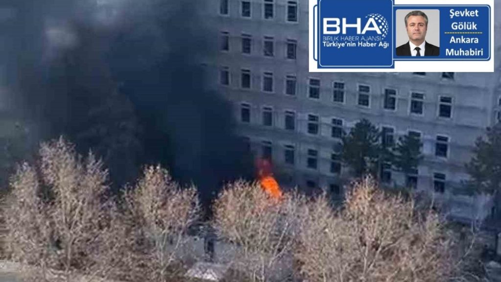 Ankara İçişleri Bakanlığı Yerleşkesinde Konteyner Yangını