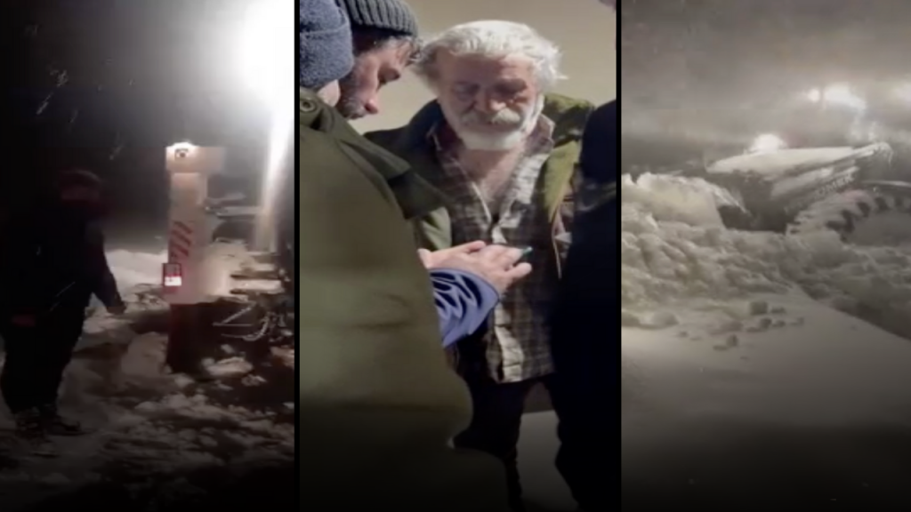 Kar Yağışı Köy Yolu Kapandı, İçeride Kalan Yaşlı Adam Kurtarıldı