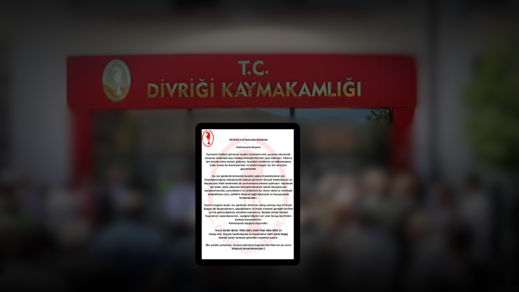 Divriği’de Madene Bağlı İşsizlik İçin Vakıf Hesabı Açıldı