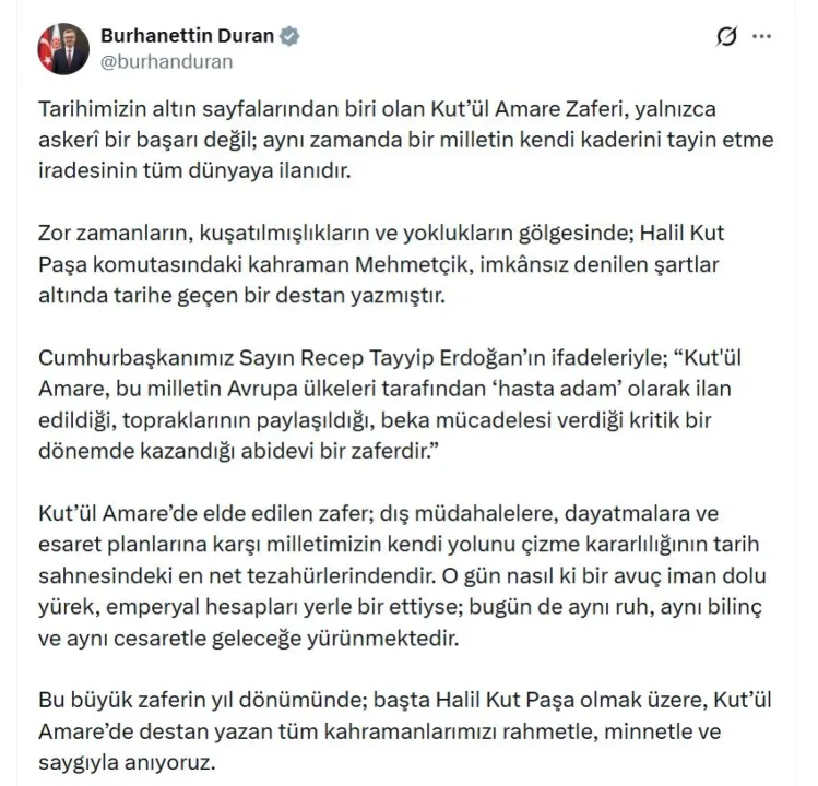 Kut’ül Amare Zaferi ve Milletin Direnişi: Bir Destan