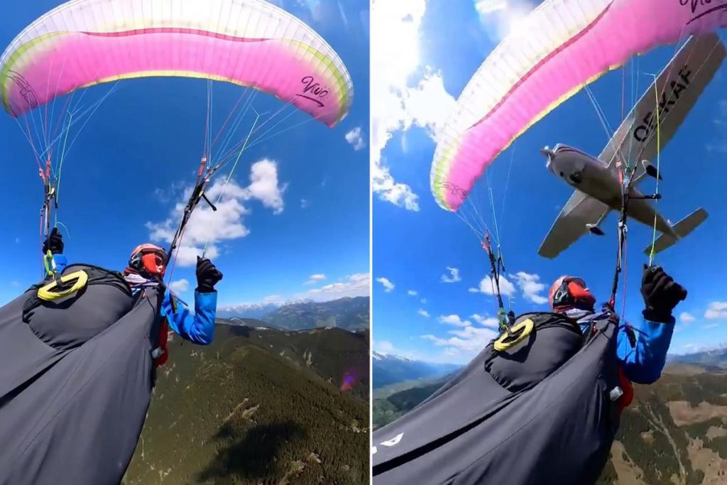 Tirol’da Yedek Paraşütle Uçakla Çarpışan Paraşütçü Sağ Kaldı