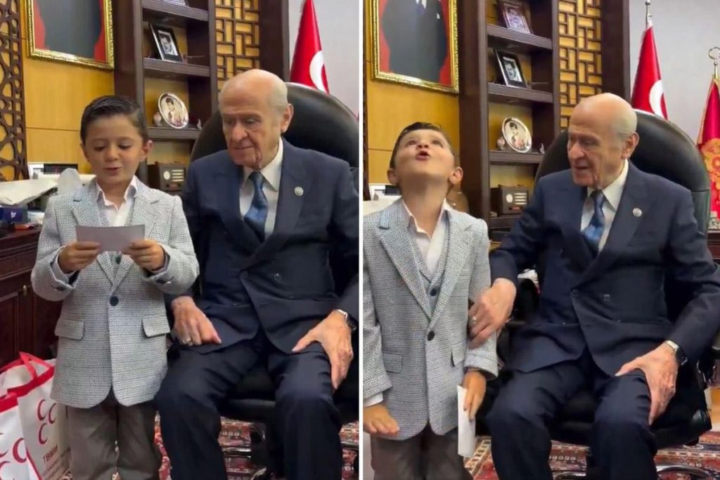 Bahçeli Ziyaretinde Öğrencinin Şiiri Neşeyle Karşılandı