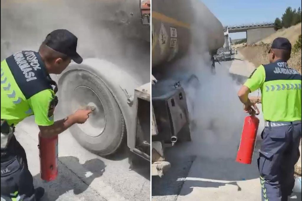 Gaziantep Otoyolu’nda Yakıt Yüklü Tankerin Yangını Kontrol Altında