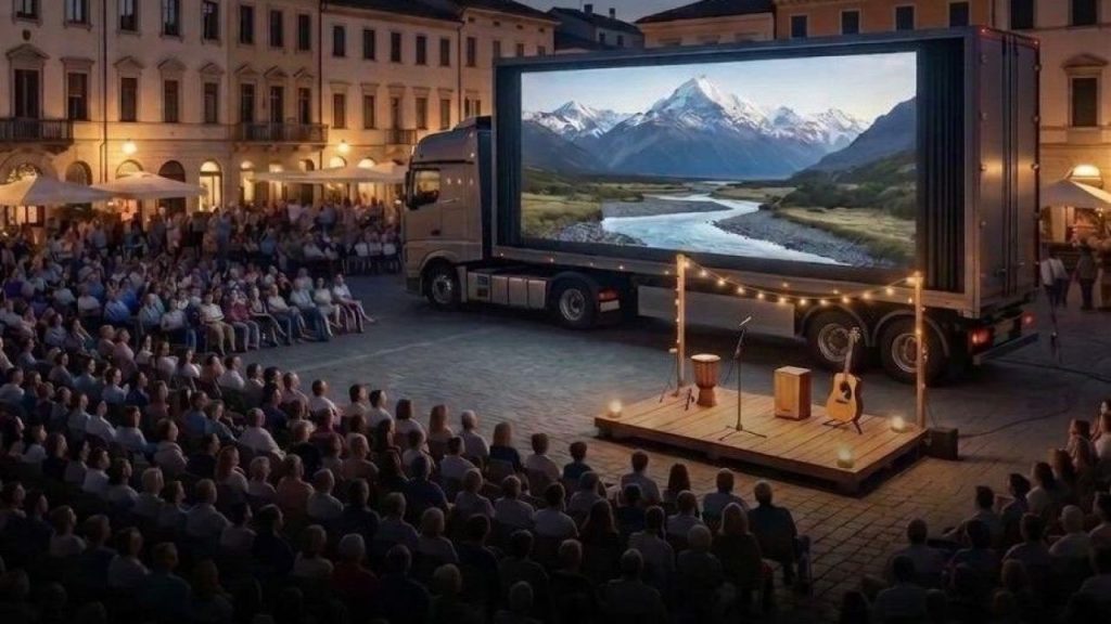 Koyulhisar’da Gezen Sinema Tırı ile Açık Hava Etkinliği