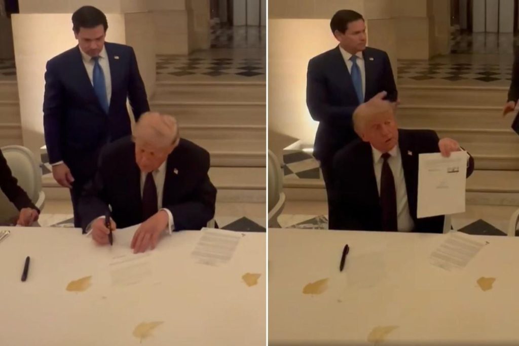 Macron’la Trump’ın Görüntüleriyle Mutabakatın Imzalandığı Anlar
