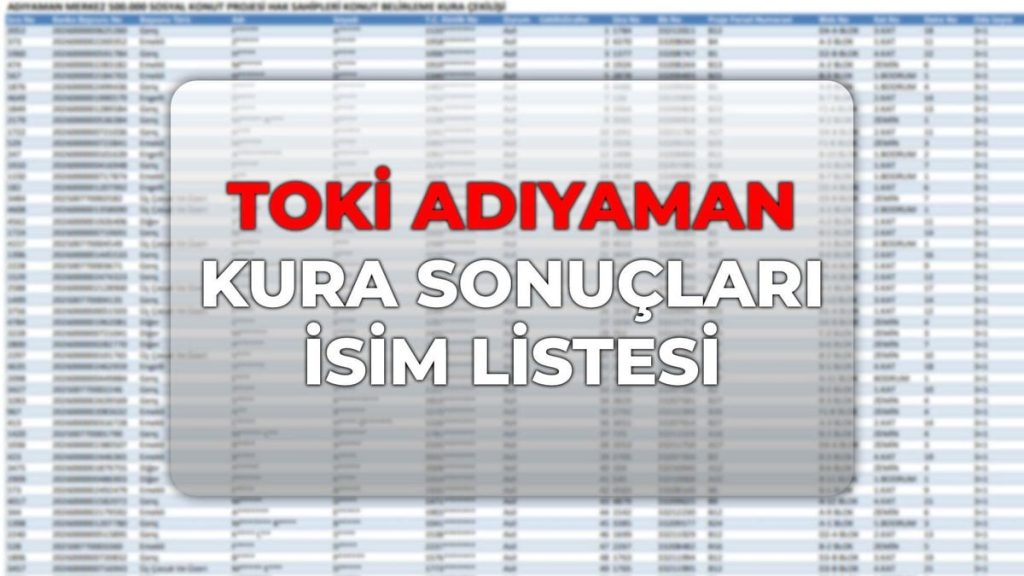Adıyaman’da TOKİ Konut Belirleme Kurası Sonuçları Açıklandı
