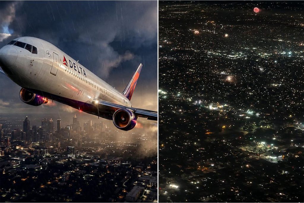 Delta uçağı havalimanında havai fişek temasına rağmen güvenli iniş sağladı