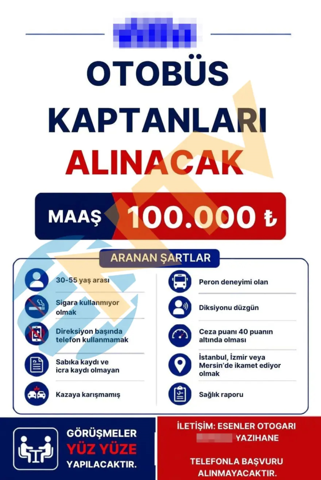 İstanbul, İzmir ve Mersin’de otobüs şoförü ilanı ve çalıştırma şartları