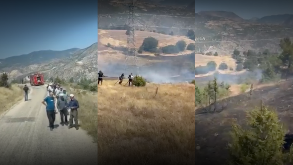 Akseki Düzpelit’te Arazi Yangını: Ekipler Hızla Müdahale Etti