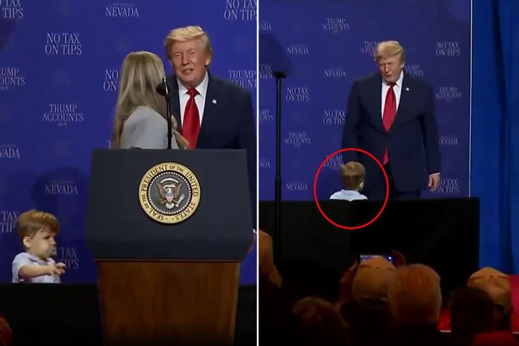 Trump, Las Vegas etkinliğinde küçük çocuğu güvenliğe çekti