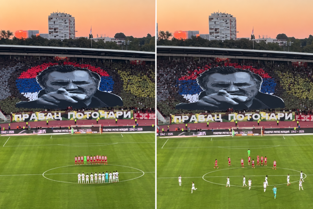 Mladiç tribünlerde dev koreografiyle gündemde