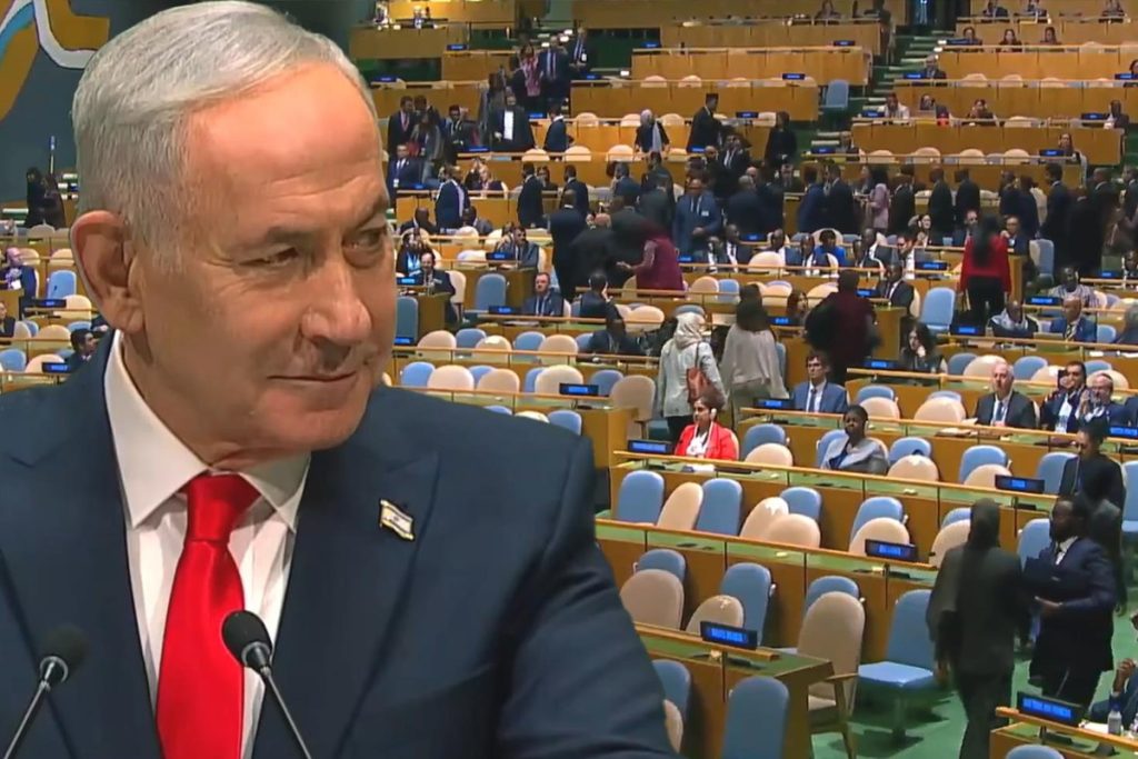 Netanyahu’nun BM konuşması salonda tansiyonu yükseltti