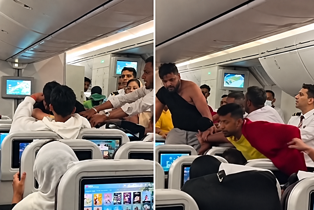 Uçakta İki Yolcu Arasında Çıkan Kavga